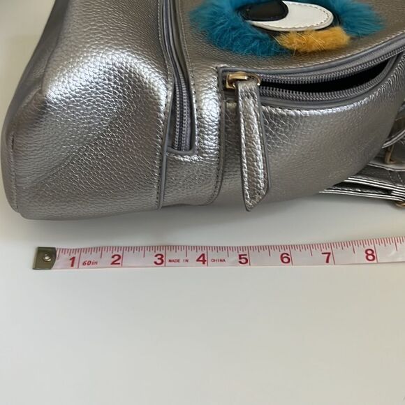 Olivia Miller Furface Silver Retro Inspired Mini Backpack - Picture 12 of 14